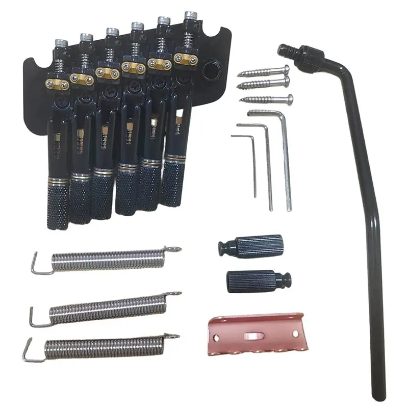 CGDS-A Double-Locking Tremolo System, Headless 6-String Guitar Bridge Featuring Angled Saddles