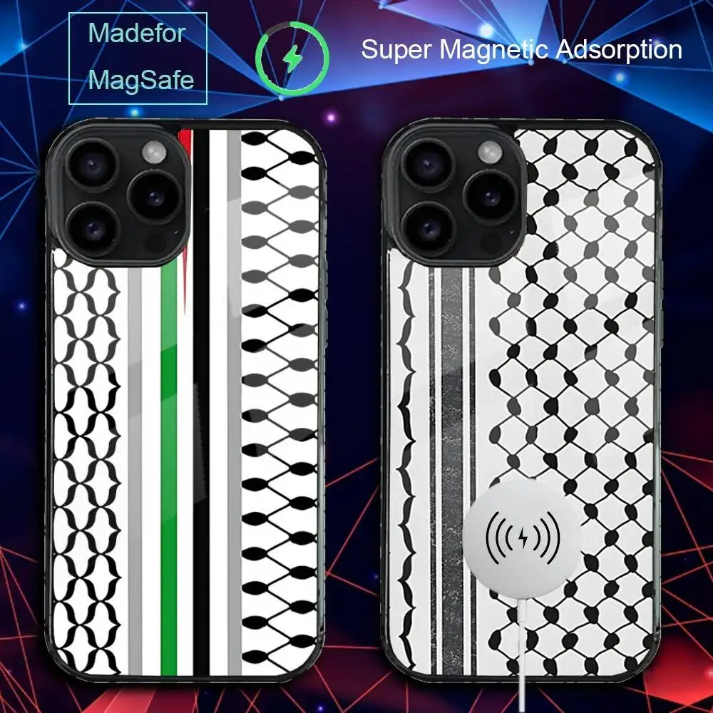 

Keffiyeh P-Palestine-S Phone Case For iPhone 17,16,15,14,13,12,11,Pro,Max,Plus,Mini,SE4,E Magnetic Magsafe Wireless Charging