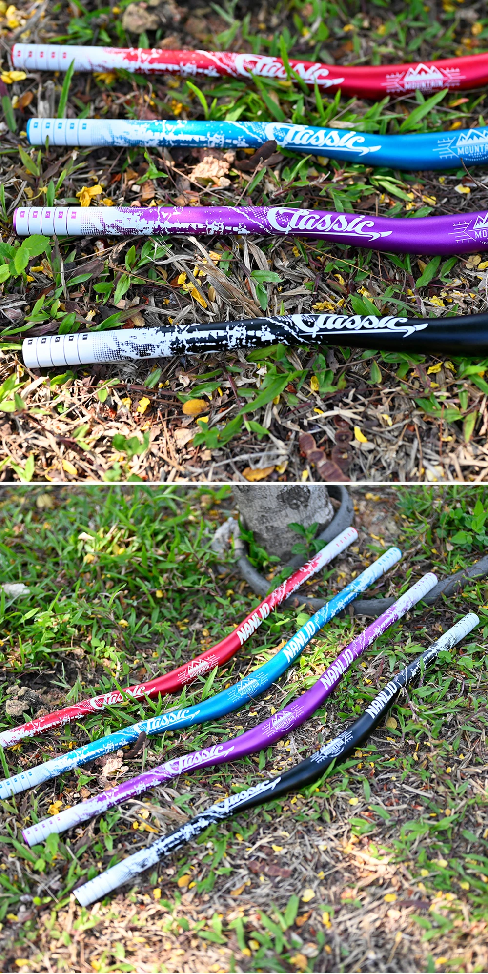 Nanlio Bunter 31,8 mm MTB-Riser-Lenker – 720/780 mm große Schwalbenstange, leichte Aluminiumlegierung für Mountainbikes und Rennräder – Detail 14
