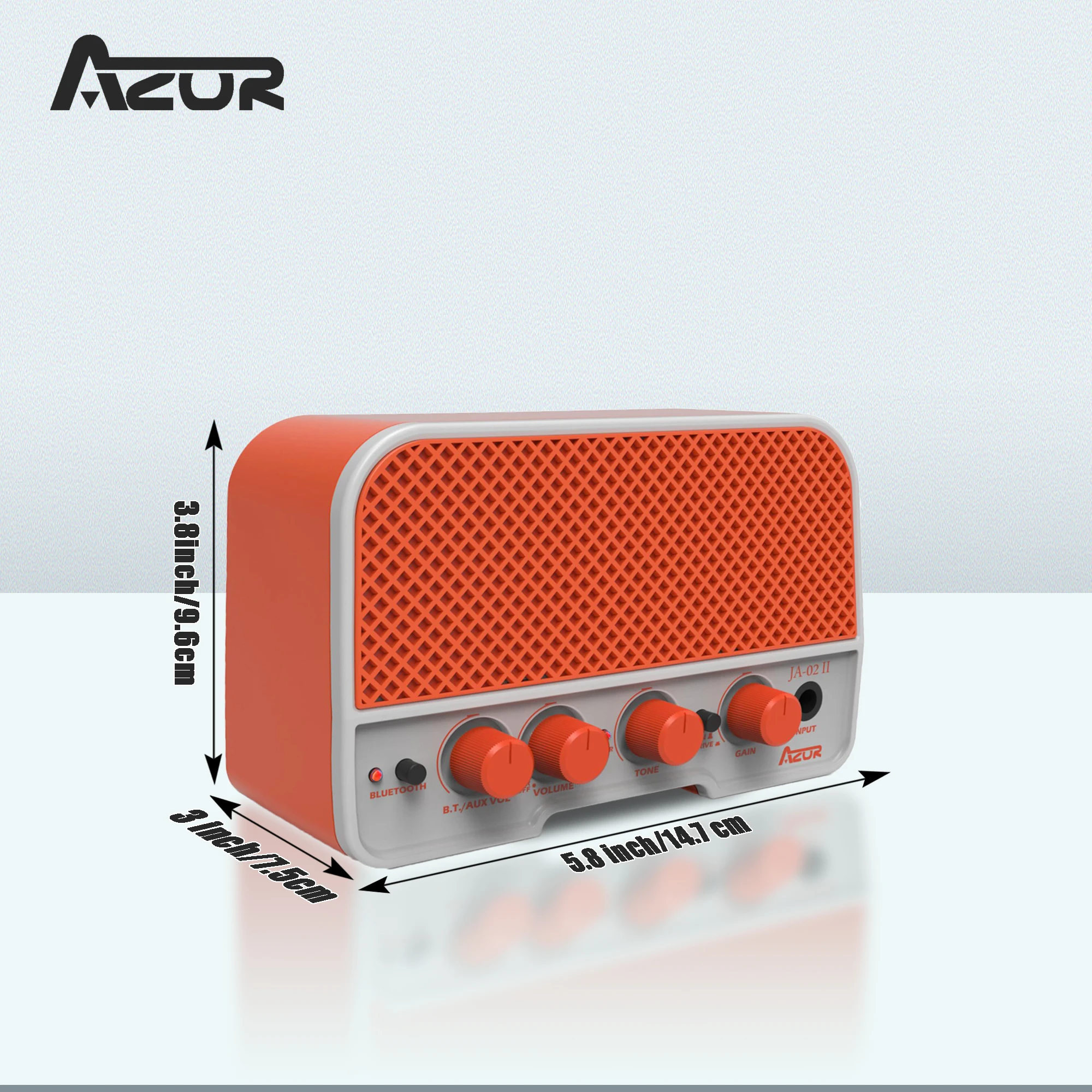 AZOR Combo Electric Guitar Amplifier 5W Bluetooth Rechargeable Mini Guitar Amps Good Quality JA-02II Power Amps