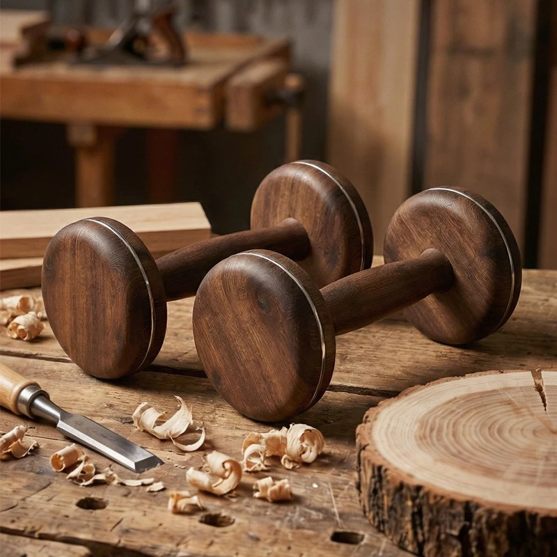 Ebony wood high-end dumbbells for men and women, arm strength training