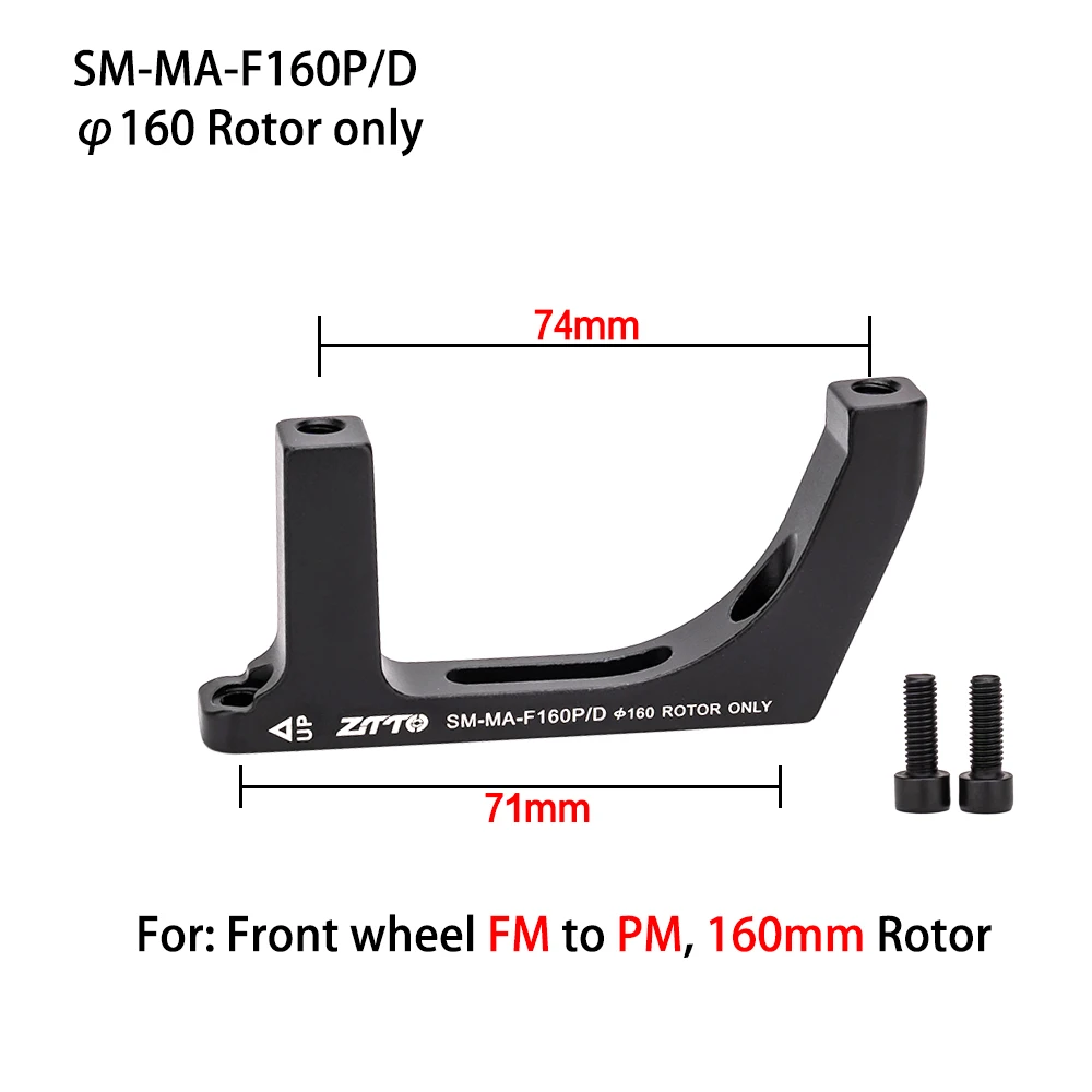 ZTTO Gravel Road Bike Brake Adapter Flat Mount 34mm 71mm To Post Mount 74mm 140mm 160mm Rotor Bicycle Caliper Converter