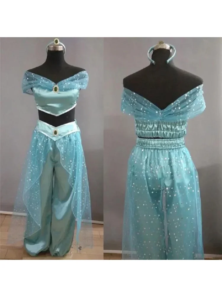 Bear House AA Adulte Enfant Fille Cosplay Anime Lampe d'Aladdin Jasmine Costume Ensembles Robes Princesse Salle de Danse du Ventre Nouveau 2025 WKD001