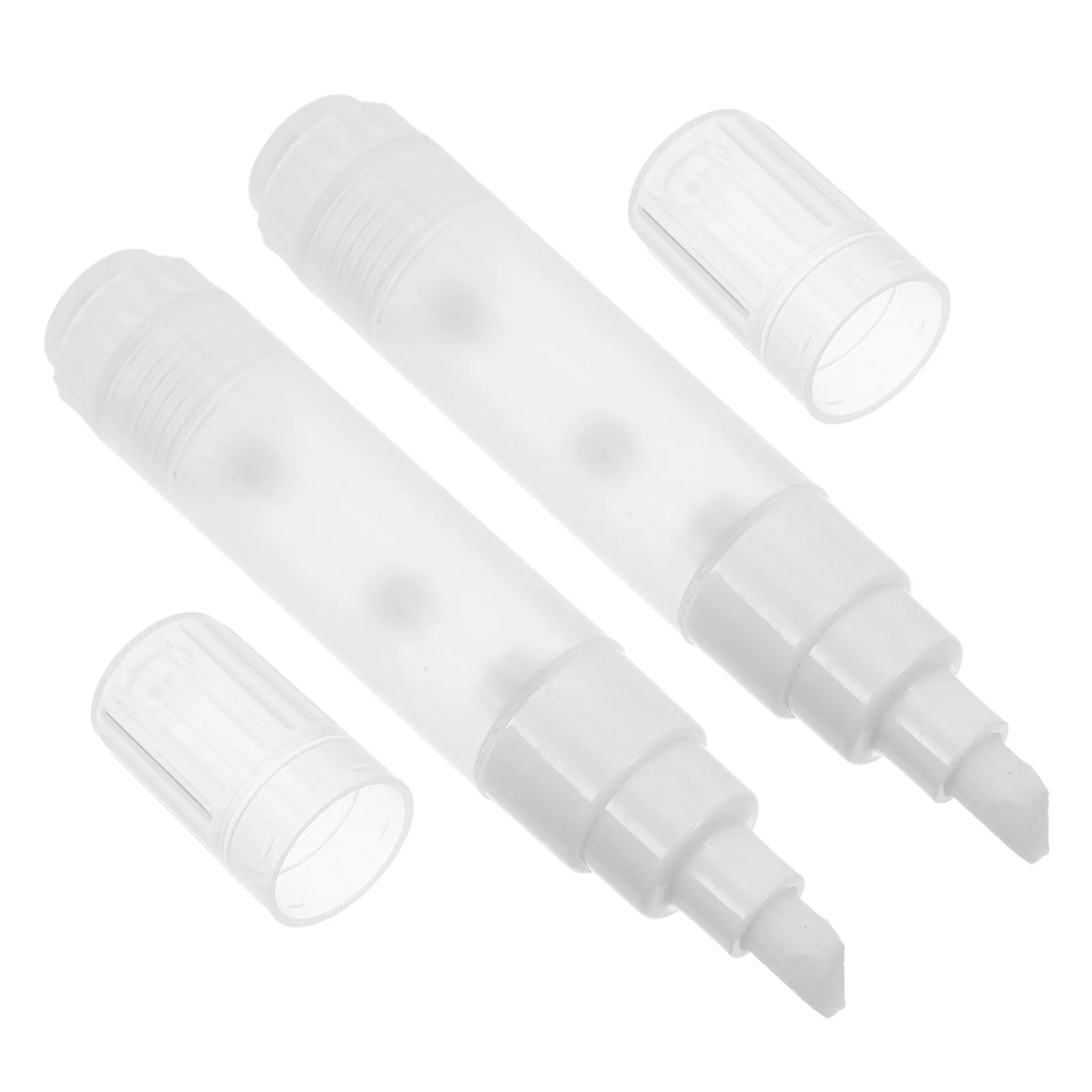 

Набор из 2 многоразовых маркеров для рисования, пустые акриловые маркеры с прозрачным корпусом, белым плоским наконечником 8 мм, для росписи по дереву, металлу, керамике, камню, граффити