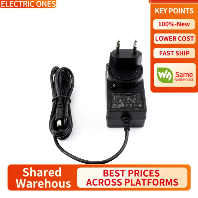 

【Waveshare genuine】- Power supply, Lithium Battery Charger, 12.6V/2A, DC jack output, OD 5.5mm, ID 2.1mm, Available In US/EU/UK