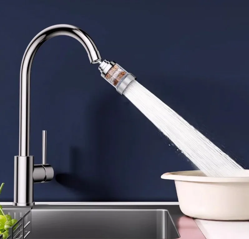 360° Rotation Kitchen Faucet Extender Anti-Splash Aerator Pressurized Water Filter Nozzle for Water Purification Saving Water
