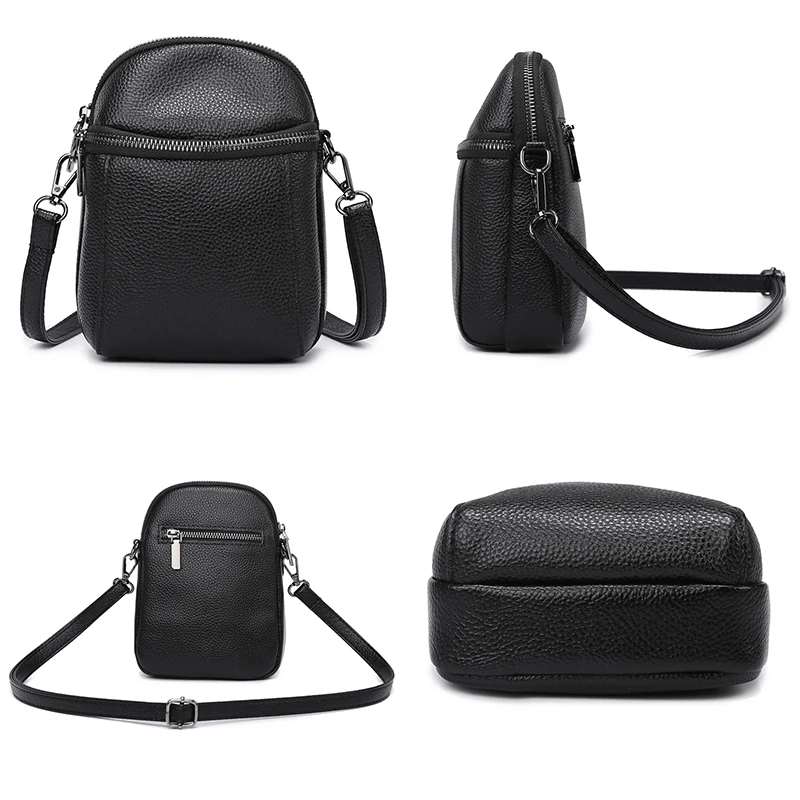 Bolsa de Ombro de Couro Genuíno para Mulheres, Sacos Crossbody Simples Carteira de Marca Famosa, Sac Feminino, Designer de Luxo, Novo Produto, Moda, 2024