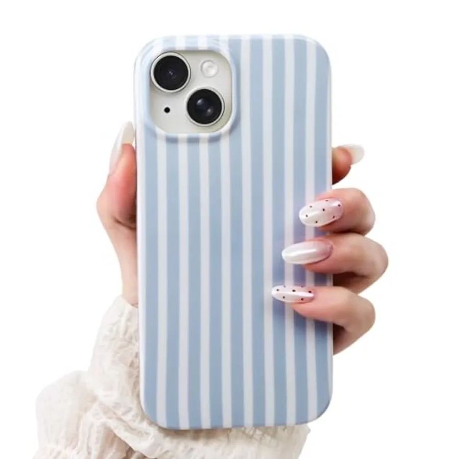 

Compatible with iPhone 13/14 Case, Cute Aesthetic Striped Pattern Cover for Women Girls, Soft TPU Shockproof Protective Stylish