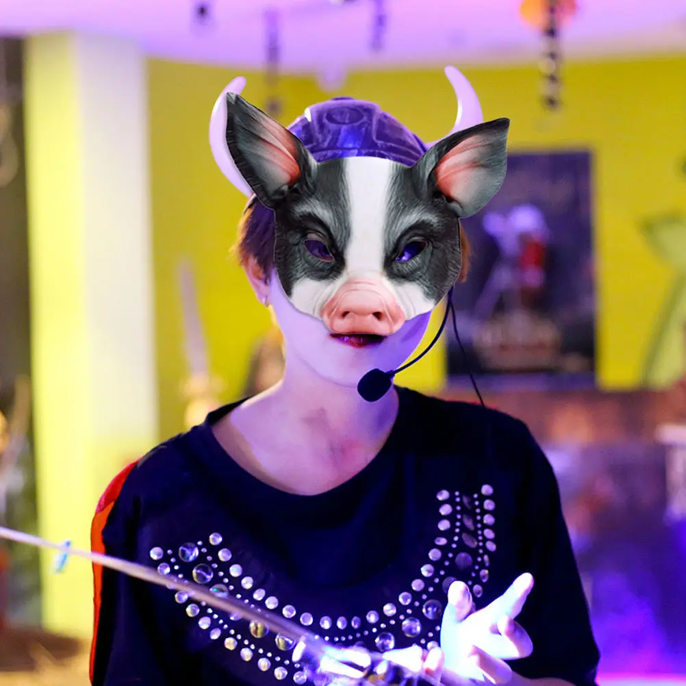 

2Pcs Half Face Pig Mask Animal Design Lightweight Festival Party Masquerade Halloween Carnival Cosplay Dancing Event Adult