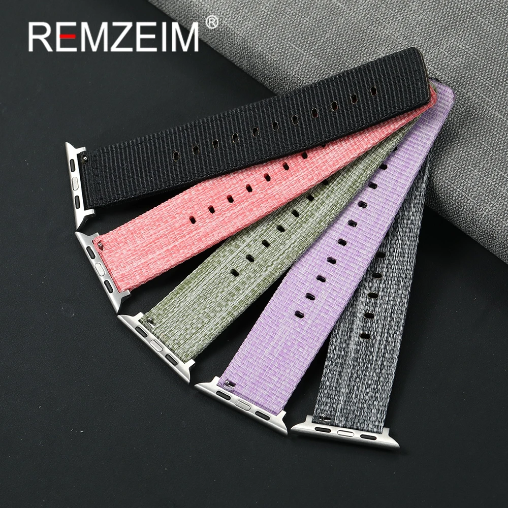 Nylon Watch Strap For Apple Watch 1-10 Ultra SE 2 Canvas Bracelet For Iwatch 38mm 40mm 41mm 42mm 44mm 45mm 46mm 49mm