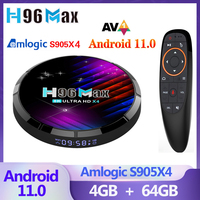 H96 MAX X4 4GB 64GB 8K TV BOX Android11.0 Smart Android TVBOX Amlogic S905X4 2.4/5G Wifi 1080P BT 4K Set Top Box Media Player