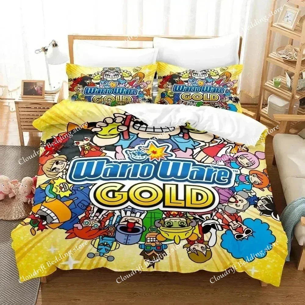 

3D Print Cartoon Wario Ware Get It Together Bedding Set Duvet Cover Bed Set Quilt Cover Pillowcase Comforter King Queen Size