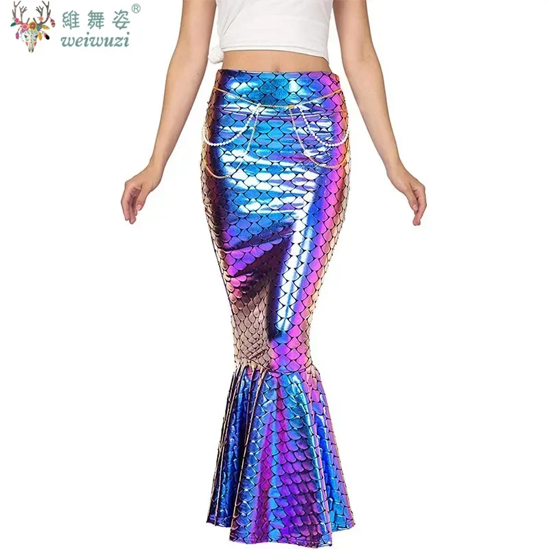 Halloween Female Mermaid Role-playing Costume Adult Mermaid Princess Long Skirt Sexy Sequin Skirt Buttock Wrapped Fishtail Skirt