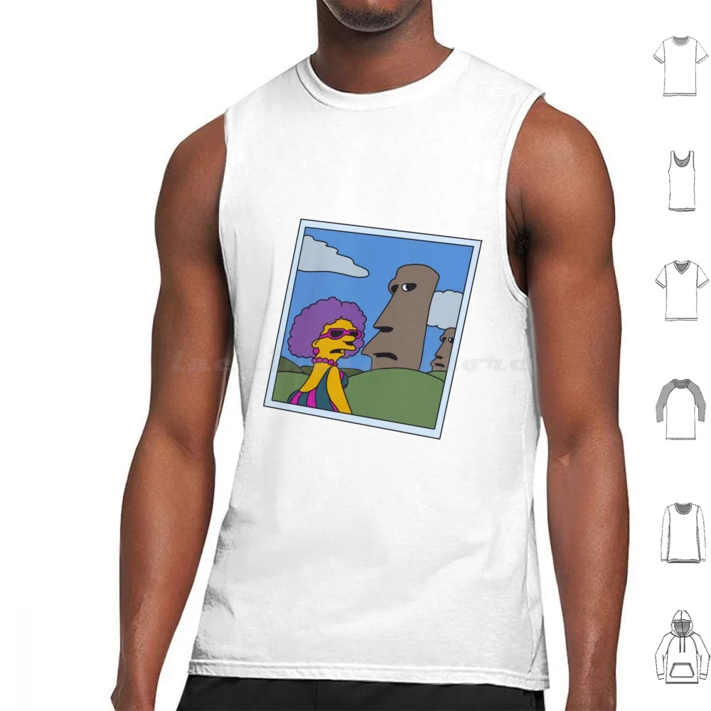 Selma Easter Island Tank Tops Print Cotton The Patty Selma Patty And Selma Sideshow Bob