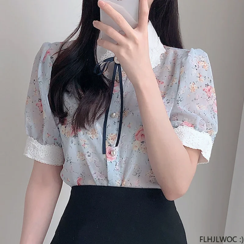 Hot Girls Cute Tops Preppy Style Vintage Japan Korea Button Elegant Office Lady Formal Work White Lace Ruffles Shirts Blouses