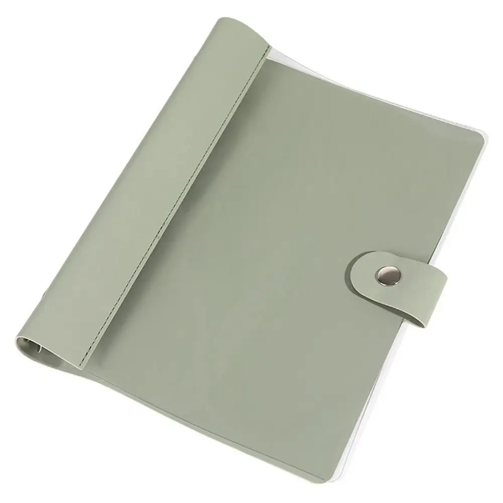 Обложка для блокнота A5/B5, кожаная, на кольцах, с полупрозрачной вставкой, большая вместимость, для ежедневника/записной книжки