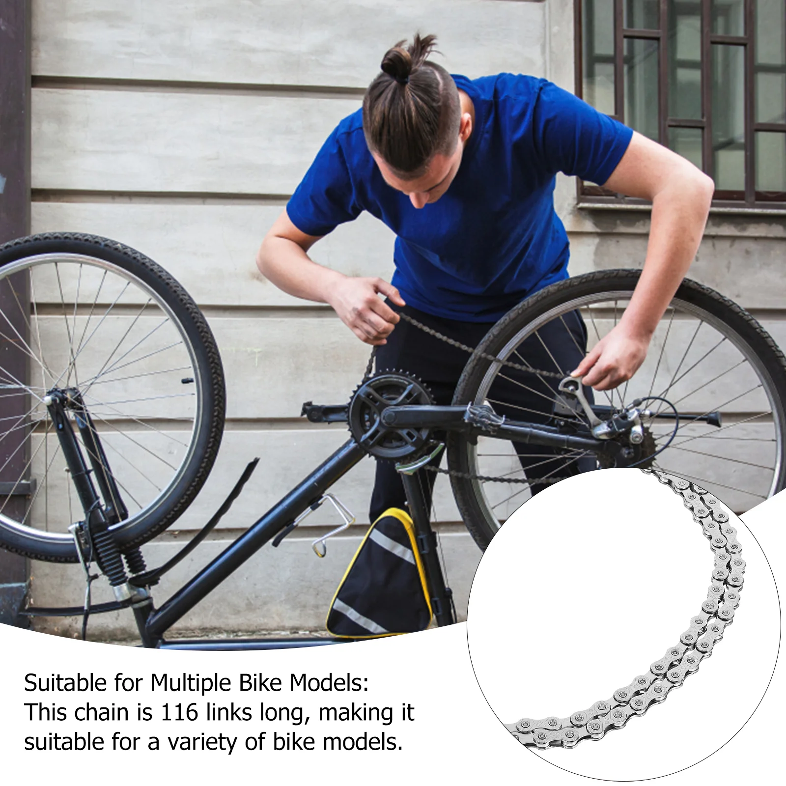 Mini Bike Chain Comes with 1 Kart Link Outdoor Metal Supply Steel Cycling Mountain Accessory Road Replacement