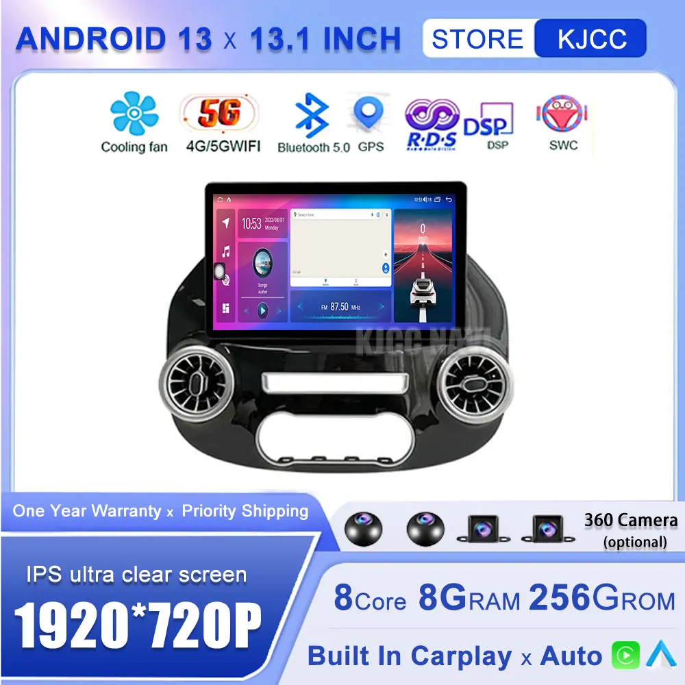 

13.1 Inch Android 13 Car Radio For Benz Vito W447 2014-2021 Stereo Receiver GPS Navigation DSP Video Carplay Player NO 2DIN DVD