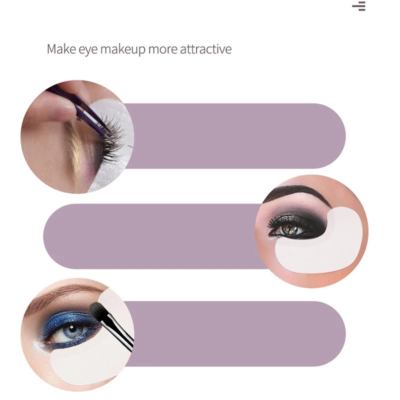 Einweg-Eyeliner-Schild für Lidschatten, Schutzpolster, Augen, Lippen, fusselfreier Patch, Make-up, Wimpern-Isolationsaufkleber