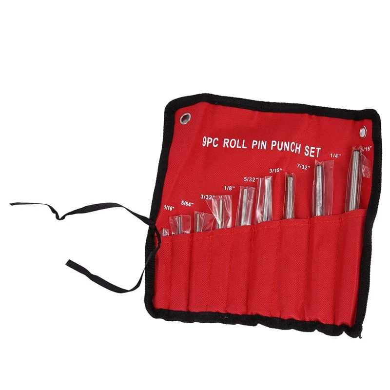 18-Piece Set-Up Punch Round Punch Pieces Roll Pin Punch Set Tool Bolt Catch Roll Pin Punch Tool Kit