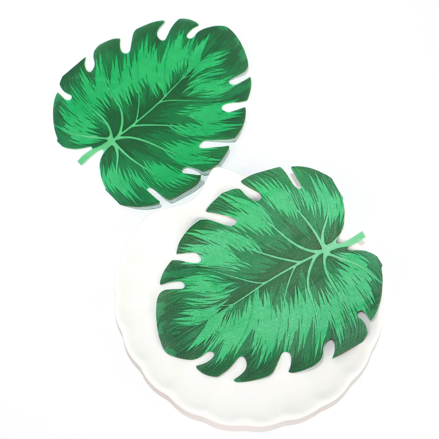 20 sztuk / opakowanie Tropikalne liście palmowe Serwetki papierowe Ręczniki papierowe z liści żółwia Hawajska plaża Luau Wesele Dekoracje stołu w domu