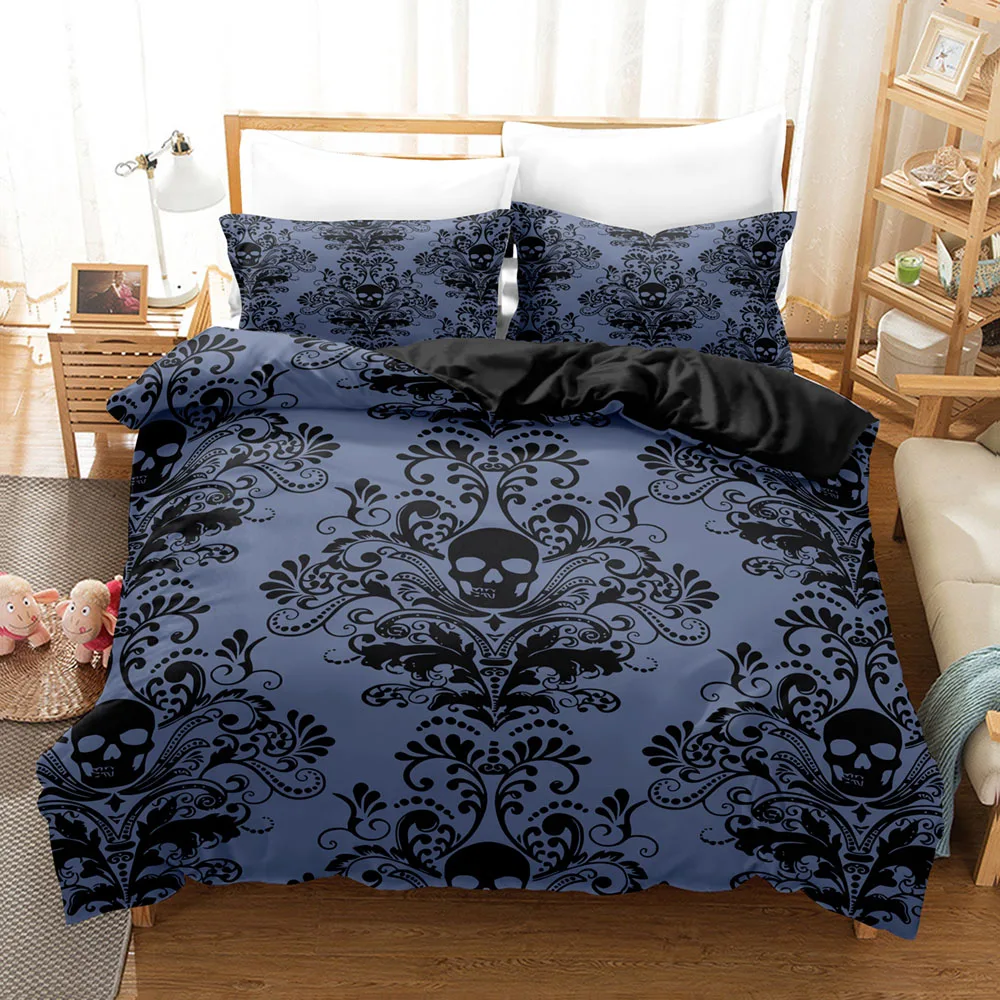 Gothic Stil Schädel Bettwäsche Sets Für Erwachsene Bett Liefert Set Bettbezug Set Mit Kissenbezüge Keine Füllung Luxus Geburtstag Geschenke – Detail 9