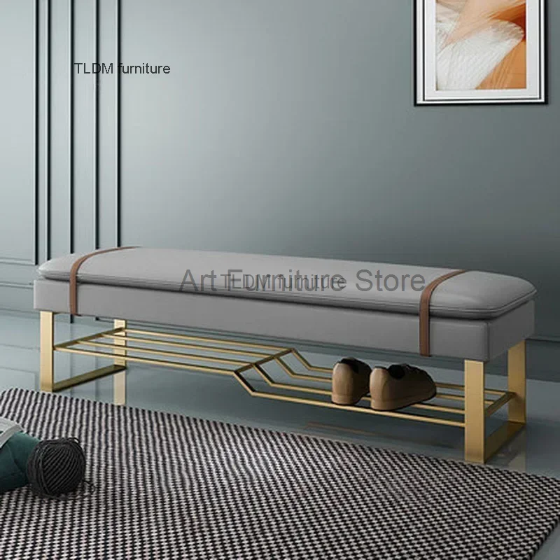 Minimalist Office Front Desk Long Ottomans Creative Hallway Porch Shoe Changing Stools Designer Bedroom Sofa Vanity Bench A