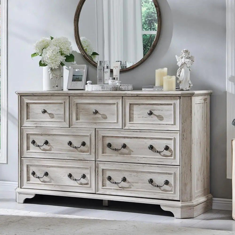 

Wide 54 Rustic Wood Chest with Natural Texture and Vintage Design for Bedroom or Living Room Storage