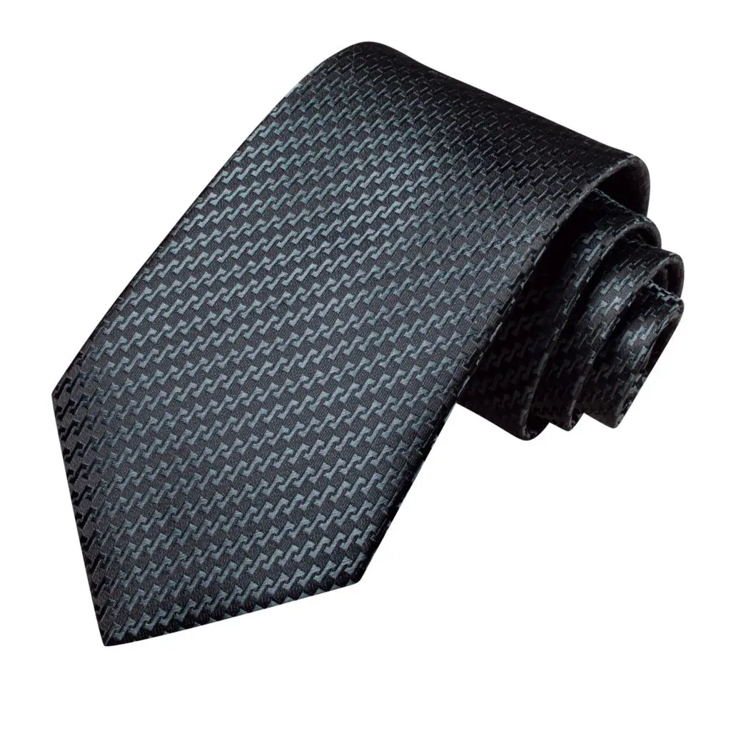 Gravata de seda cinza de fumaça para homens, gravata elegante masculina, abotoadura quadrada de bolso, acessório de casamento do noivo, designer por