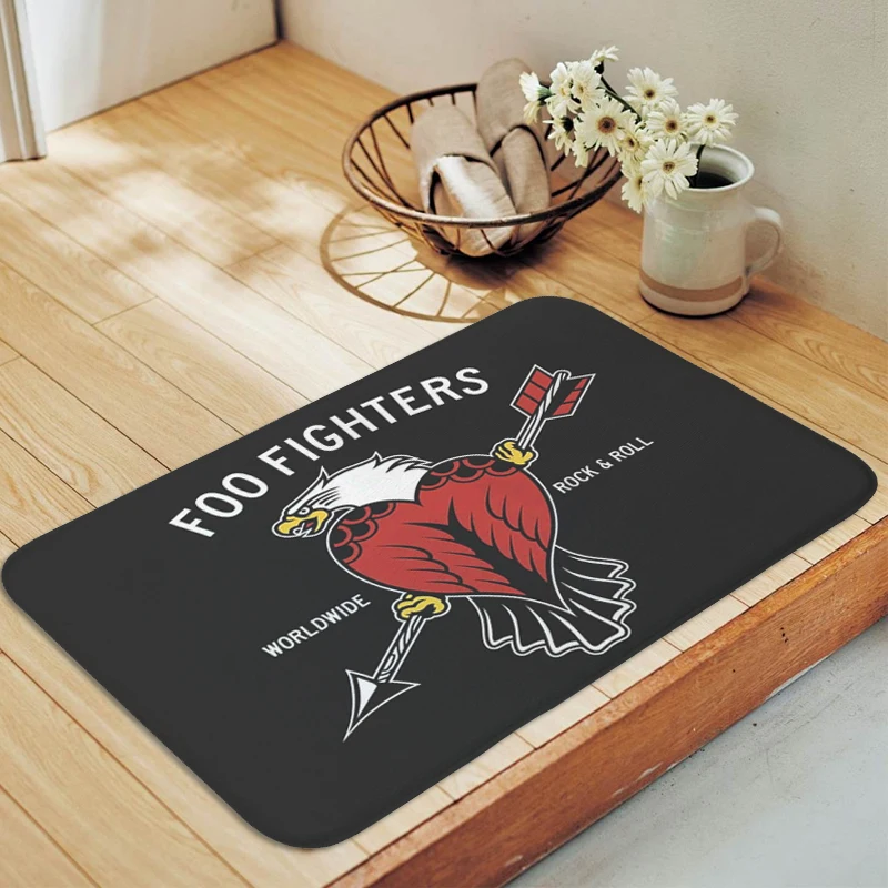

Interior Entrance Mat F-Foo F-Fighters Balcony Living Room Bedroom Rug Custom Doormat Hallway Floor Carpet for Kitchen Home
