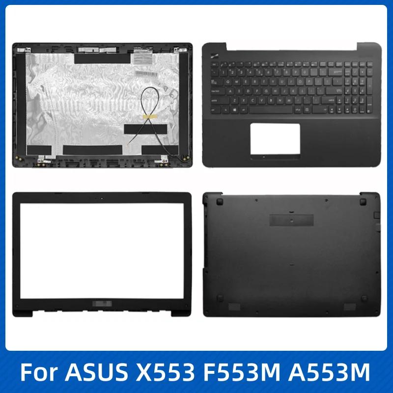 Новый чехол для ноутбука ASUS X553 X553M X553MA K553M K553MA F553M A553M, задняя крышка с ЖК-дисплеем, передняя панель, упор для рук, верхняя нижняя часть, корпус