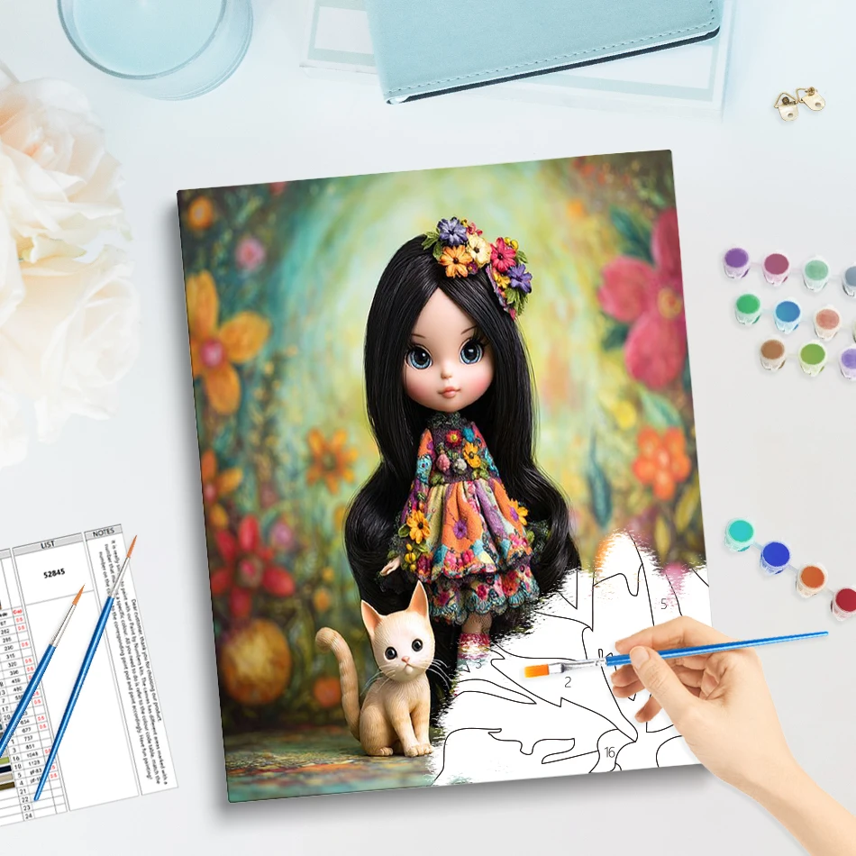 GATYZTORY Painting By Numbers With Canvas Frame Watercolor Art Stuff Figure Woman Home Decoration Arte Paint Pictures By Numbers