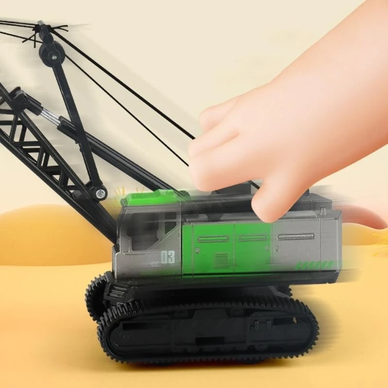 090B Engineering Vehicle Car Early Learning Toy Model Crane Vehicle Car Model Crane Car Toy Trailer for Boys and Girls