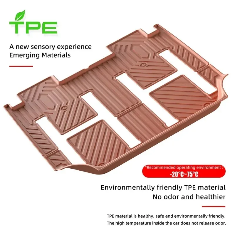New Products Premium waterproof non-slip 3D TPE Rear Trunk Mat for Aito M9 2024 Durable and Stylish，All Weather Orange Interior