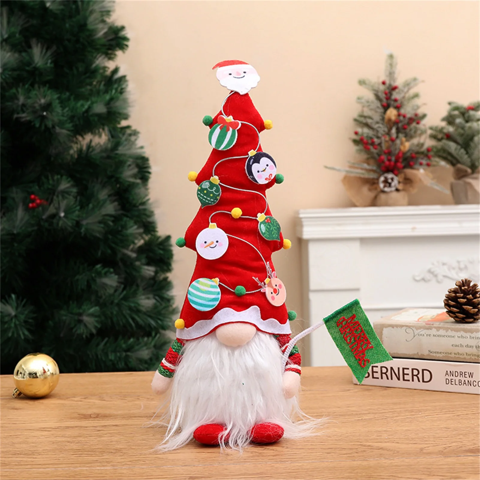 Christmas Gnome Doll Gnome Christmas Decorations With Light Swedish Tomte Doll With Light Nordic Plush Elf Doll Gnome Ornaments