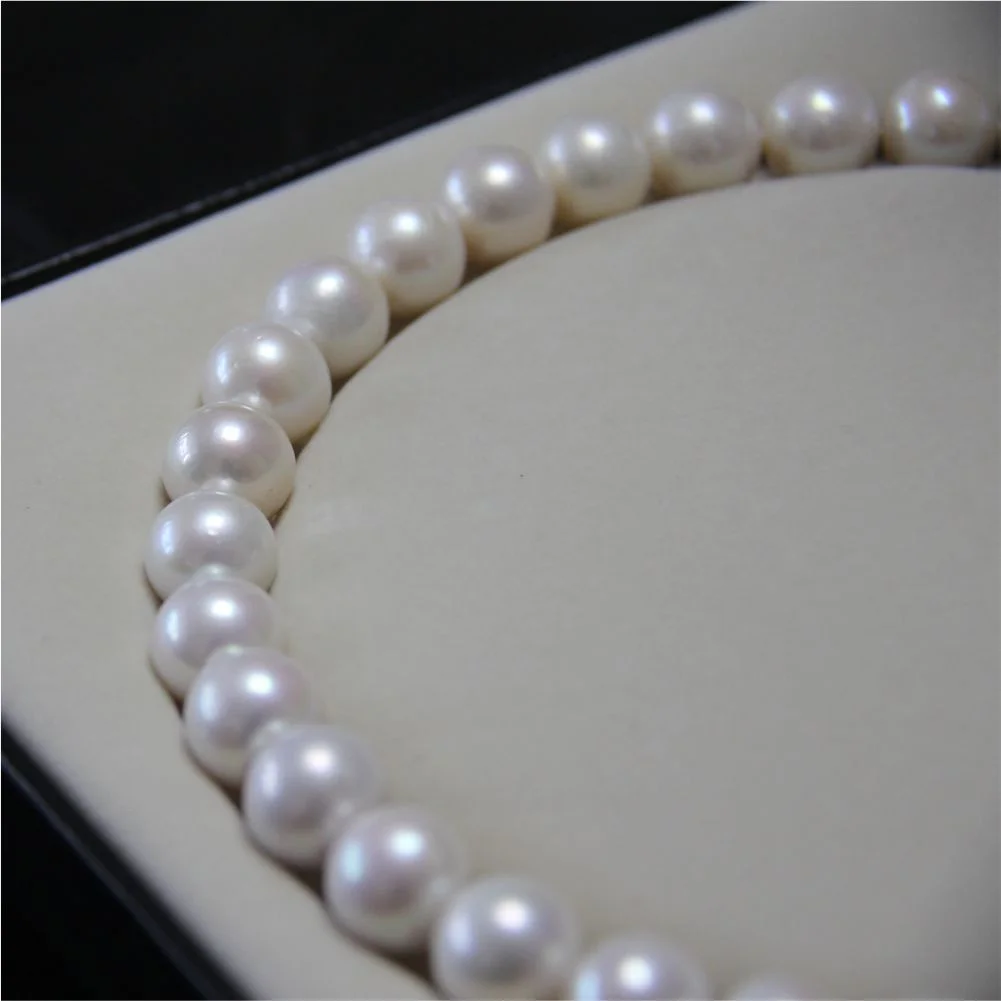 Natural white freshwater pearl beads wholesale round beads pearl necklace semi-finished product