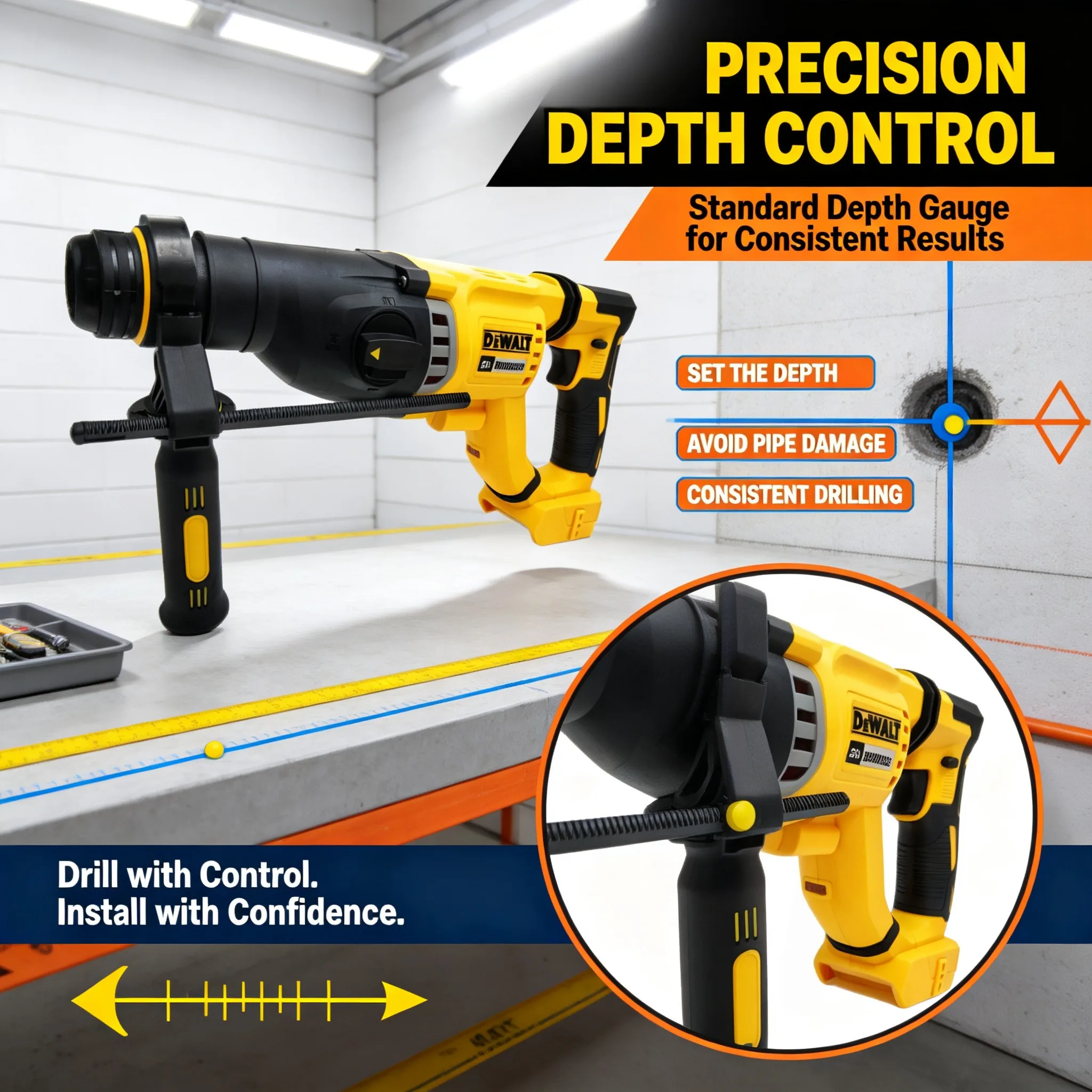 DEWALT DCH263 28MM 1-1/8-inch - Cordless Rotary Hammer 20V Brushless review and price