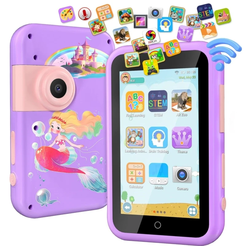 VATOS Kids Smart Phone Toy for Girls Boys età 3 ~ 9 Large 4 "Touchscreen cellulare con Dual Cam Music Puzzle Game giocattolo di apprendimento