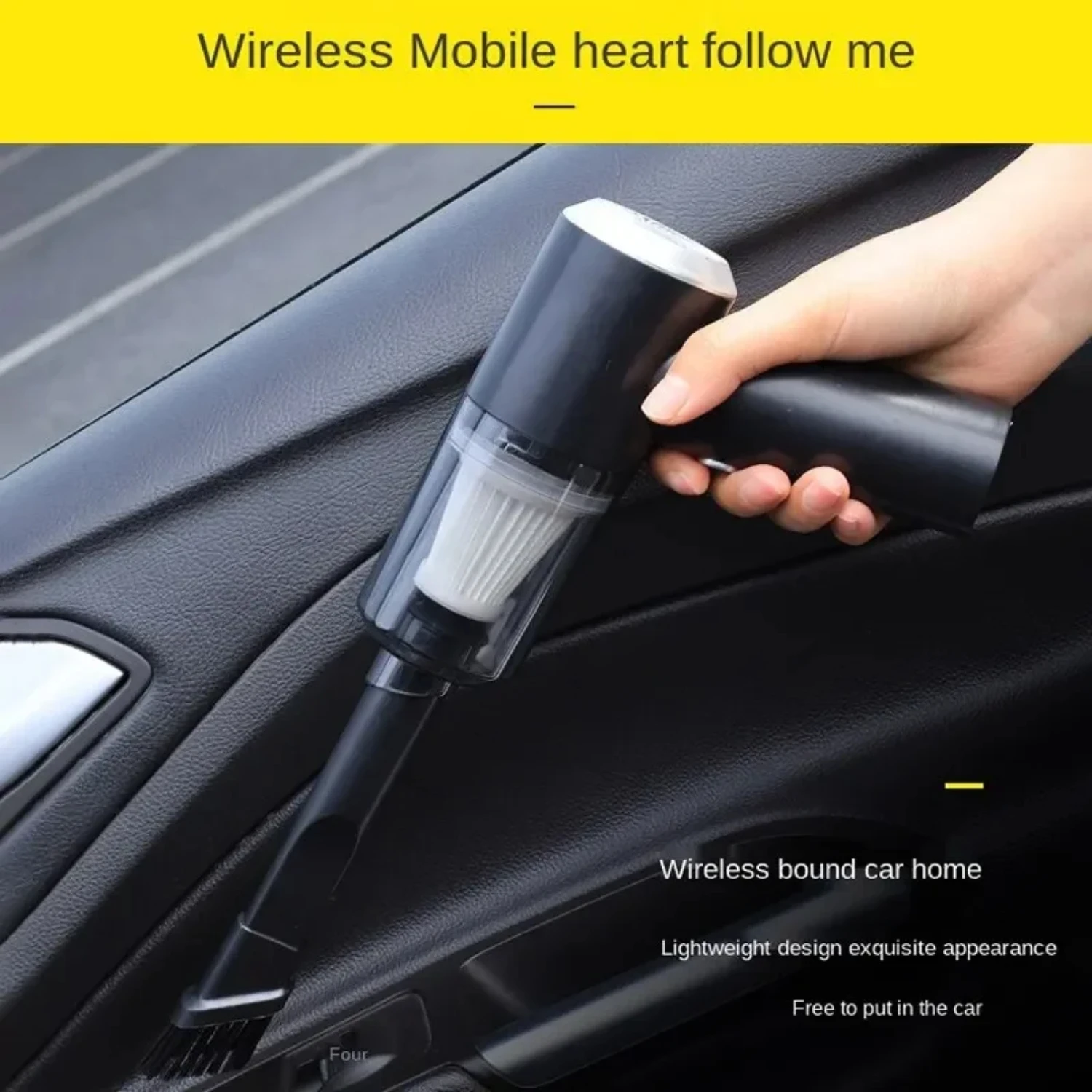 

Mini Cyclone Portable High Power Wireless Car Vacuum Cleaner - Handheld Auto Vaccum for Car Cleaning with 9000pa Strong Suction