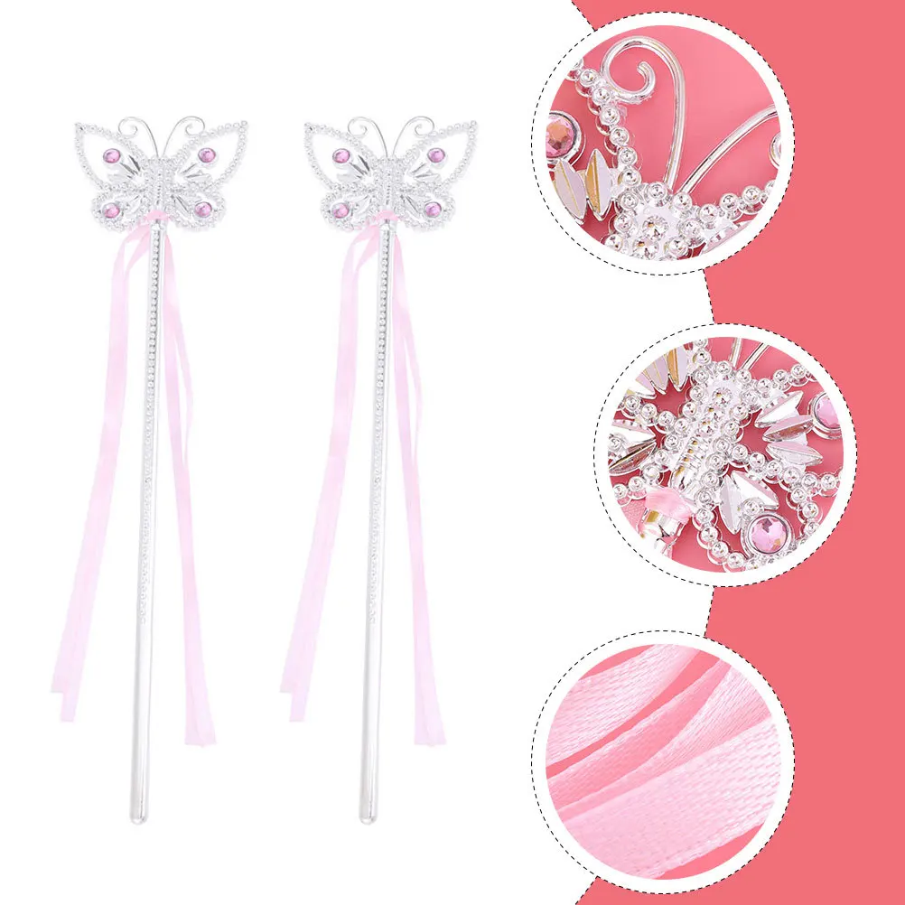 

5Pcs Butterflies Fairy Wands Lightweight Durable Multi-Functional Sticks Birthday Party Performance Gift Fairy Wands