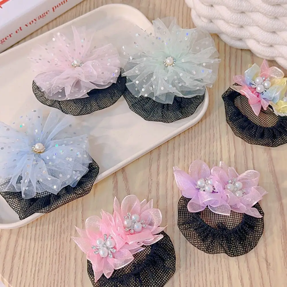 Cabinas para el cabello de princesa Snood, Clip de resorte, malla, estrella, herramienta de Peinado, redes invisibles para el cabello con lentejuelas