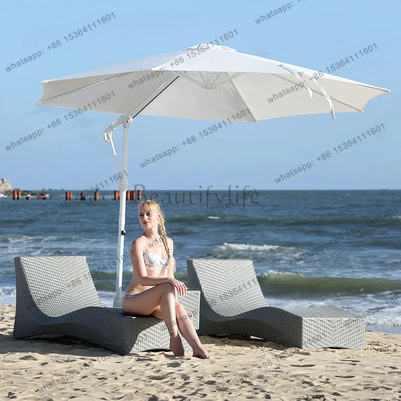 Outdoor, leisure beach chairs, balcony, rattan bed