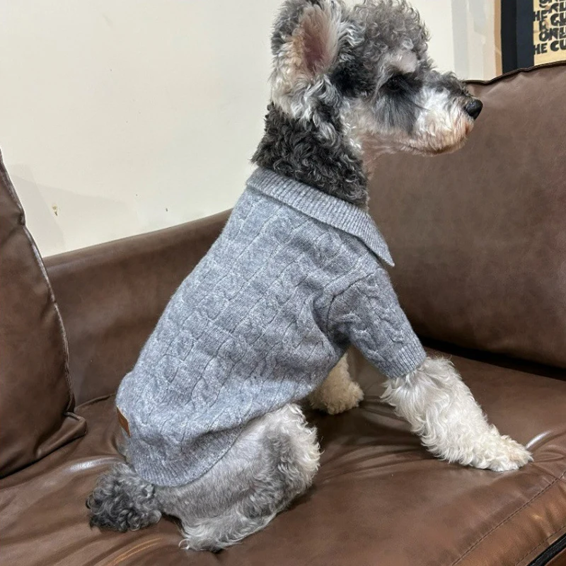 Autumn Winter Pet Knitted Fake Two Piece Collar Warm Sweater Puppies Kittens Schnauzer Bichon Frise Pomeranian Dog High Quality