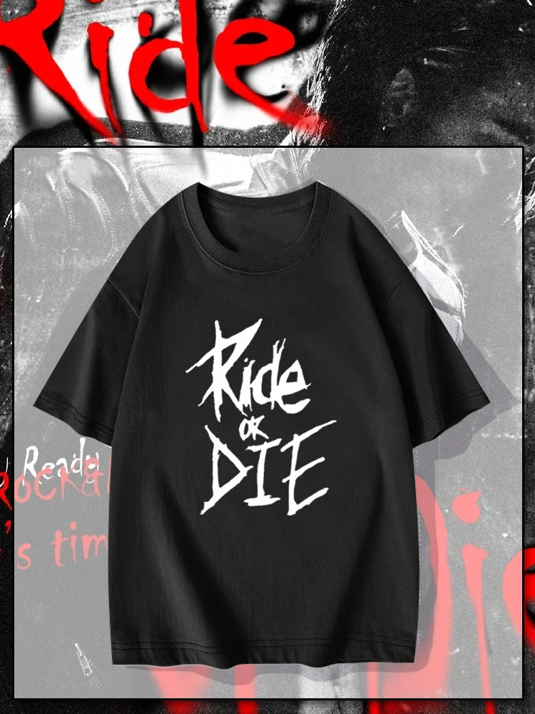 

Ride or Die Downhill Outdoor Cycling Suit Short-sleeved T-shirt for Men and Women Made of Pure Cotton, Half-sleeved Design