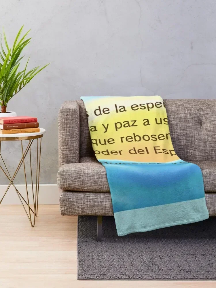 Alegre Colorida Puesta De Sol Con Versículo Bíblico Throw Blanket sofa bed Single Sofa Throw valentine gift ideas Blankets