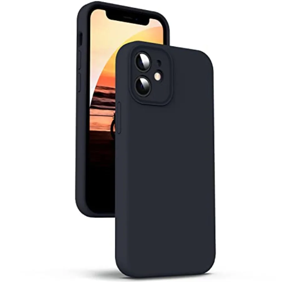 

Liquid Silicone Case for iPhone 12, [Camera Protection] [Anti Fingerprint] [Wireless Charging] 4 Layer Phone Case Protective Co