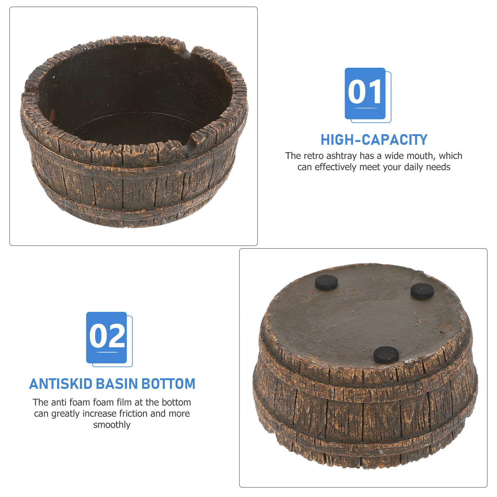 

Cement Ashtray Retro Style Smoking Ash Holder Decorative Desktop Table Ornament For Home Office Vintage Craft Cigarette