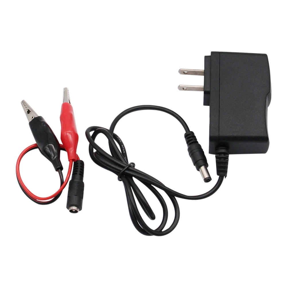 Cargador de batería seca de plomo y ácido para coche y motocicleta, herramienta eléctrica de juguete, adaptador de carga de corriente de Motor con Clip, 12 V, 1000mA, 12 V, 1A