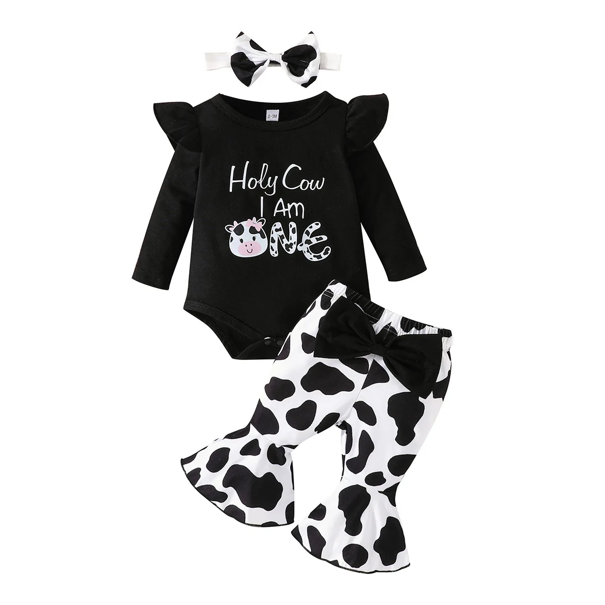 

0-18Months Newborn Baby Girl Clothes Set Infant For Girl Long Sleeve Bodysuit + Pants + Headband Cotton Clothing Suit Flower