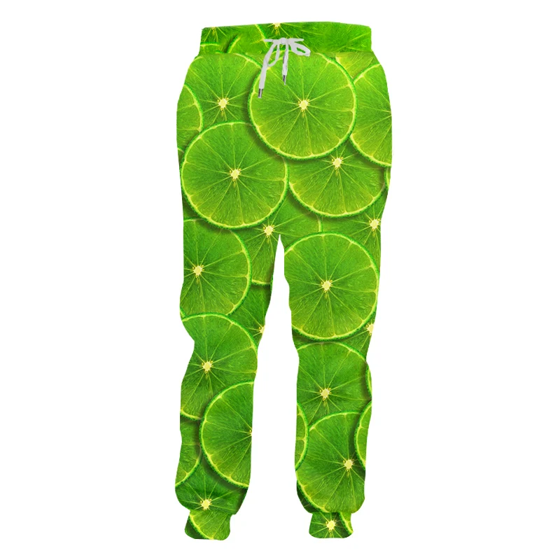 Aardbei & Oranje Fruit Collage Patroon 3D Gedrukt Mode Heren Joggers Broek Herfst Joggingbroek Unisex Casual Broek MP21